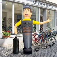 Danseur publicitaire gonflable Chef Pizza avec souffleur et base, logo personnalisé, costume blanc pour une promotion extérieure accrocheuse
