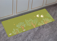 Tapis de Cuisine Anti-Fatigue Longue Durée Confort Optimal, Ensemble avec Noyau Épais Rembourré, Motif Floral, Style Moderne Minimaliste, Antidérapant et Imperméable