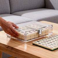 Boîte de rangement rectangulaire en acrylique transparent durable pour Mahjong, présentoir en acrylique poli pour Mahjong – Vente directe
