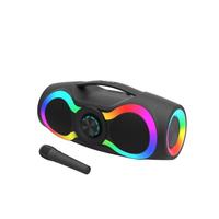 Altavoz Inalámbrico Portátil BT 1962 con Sonido Envolvente Estéreo, RGB Colorido, Bajos Profundos y Subwoofer con Asa para Campamentos y Fiestas al Aire Libre