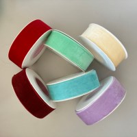 Ruban en velours en rouleau, sangle en tissu, vente en gros d'usine, personnalisation simple ou double face pour emballage cadeau de Noël, décoration de fête
