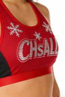 Camisetas y Tops Personalizados con Pedrería, Diseño Rojo Brillante, Ropa de Práctica de Animadoras, Shorts Brillantes, 2 Conjuntos de Uniformes