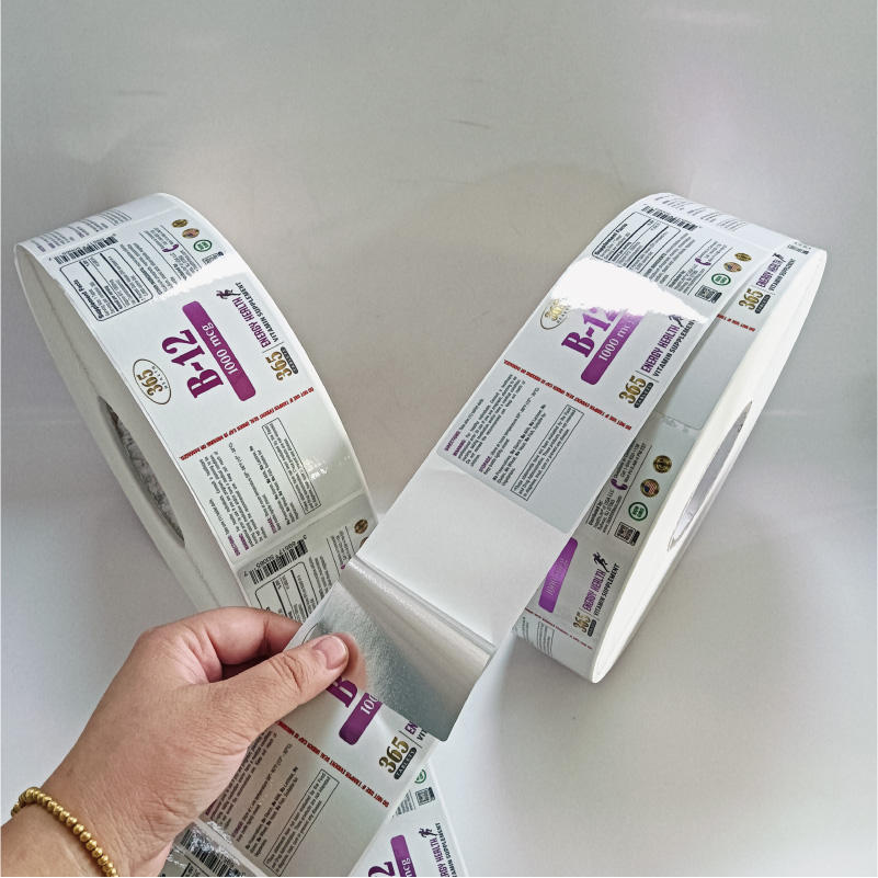Custom PVC Waterproof Self-adhesive Heat-Resistant Breathable Packaging Label Roll Private Sticker Label Vitamin Supplement
