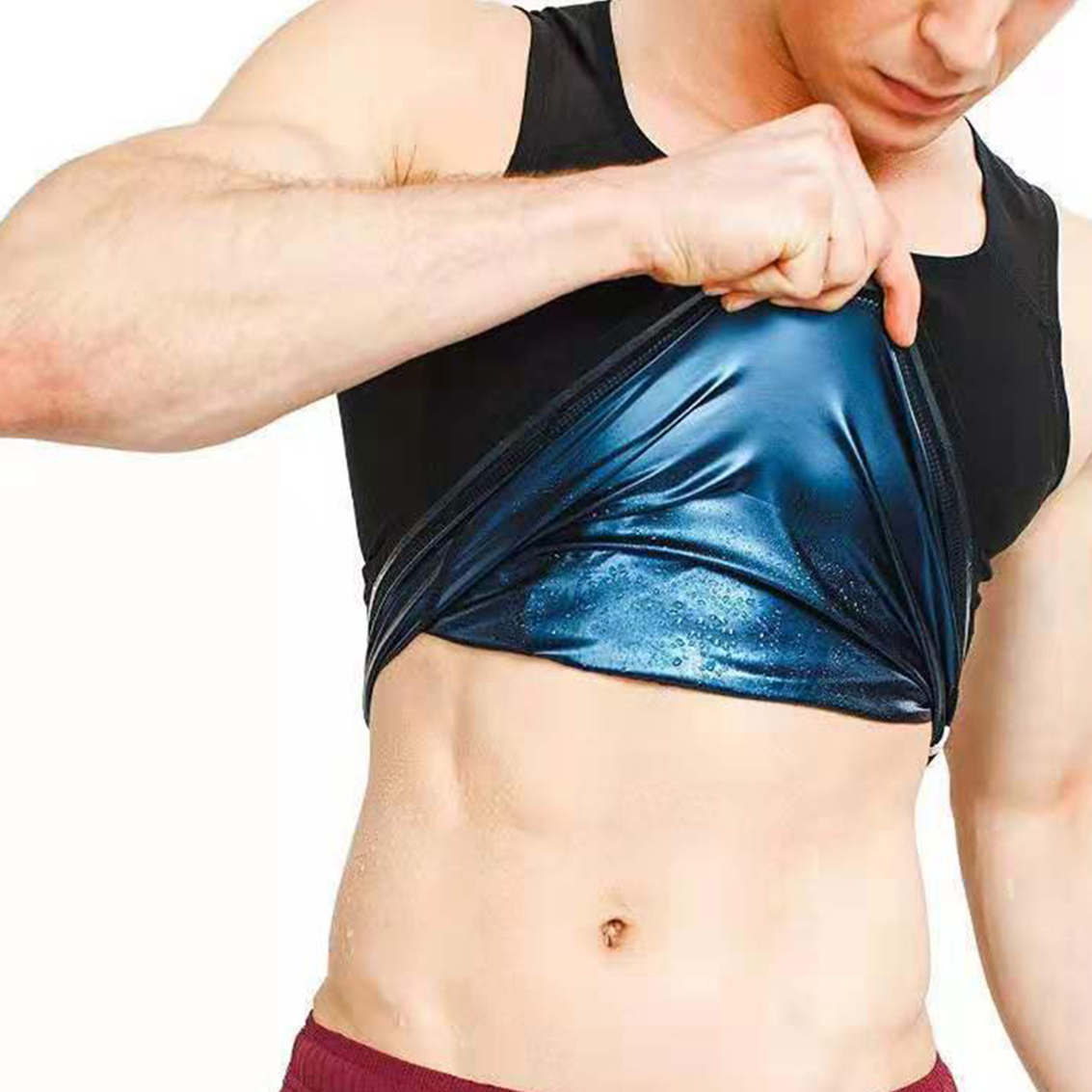 TENNEIGHT унисекс боди костюм Гибкая Талия Утягивающее живот женское мужское белье для похудения сауна жилет пот формирователь