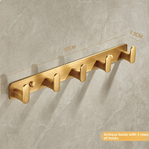 Portasciugamani in Ottone Anticato con 4 <span class=keywords><strong>Ganci</strong></span>, Scaffali Impilabili e Organizzatore <span class=keywords><strong>per</strong></span> Bagno - Product Image 2