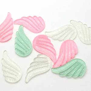 Los proveedores de China brillo alas de Ángel resina 22*40mm Flatback cabujón suelto pegatinas de decoración de la boda
