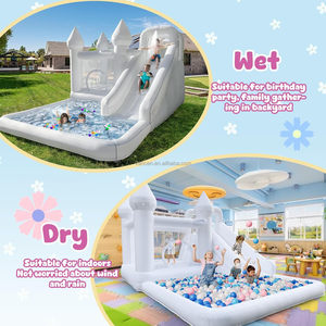 Nouveau en 2025 Oxford Outdoor Kids Gonflable Bouncy Castle Bouncer et Ball Pit Bouncing PVC White Bounce House <span class=keywords><strong>avec</strong></span> toboggan - Product Image 4