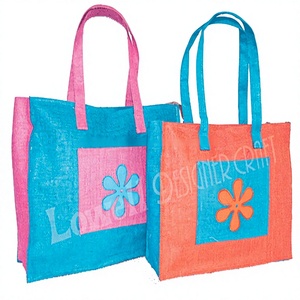 FLOWER DESIGN WOMEN"SJUTE SHOPPING <b>BAG</b> - Product Image 4