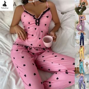 Yanzhui 2026 Pigiama Casual <span class=keywords><strong>da</strong></span> Casa, Nuovo Set 2 Pezzi Stampato per Ragazze e Donne - Product Image 2