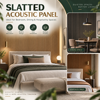 Panneau mural acoustique en placage de bois traditionnel, ignifuge, écologique, réduit l'écho, idéal pour salon, KTV, design graphique - Vente chaude