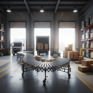 Konveyor <span class=keywords><strong>Roller</strong></span> Teleskopik Otomatis Bermotor 90 Derajat dari Baja Anti Karat untuk Mengangkut Paket, Kotak, dan Tas - Product Image 2