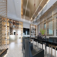 Kiwi — écran métallique en acier inoxydable, séparateur de grille métallique décorative, couleur champagne ou or, design de luxe