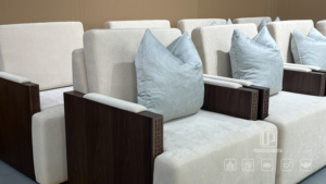 Conjunto de Muebles de Recepción Updecors Personalizados para Sala de Espera de Oficina, con Estructura de Madera y Tapicería de Tela - Product Image 4