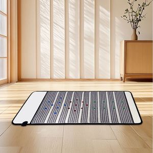 Tapis de yoga magnétique Pemf jaune clair avec cristaux blancs citrine pour une amélioration de l'ambiance positive - Product Image 6