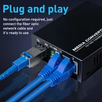 Convertisseur de média fibre optique Gigabit ZoeRax, 1 port fibre, 2 ports RJ45, 1,25 Gbit/s, module émetteur-récepteur Ethernet SFP LC monomode BiDi