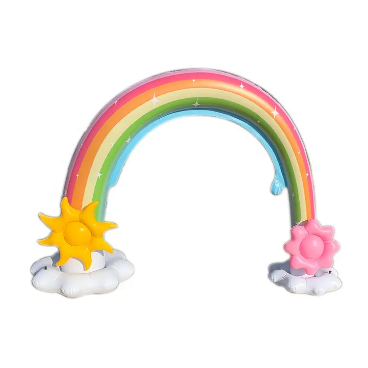 LC Sprinkler Inflatable Rainbow Arch Toy Outdoor Water Play Sprinklers Over 6 Feet Long Summer Fun Backyard Play for Infants Kid