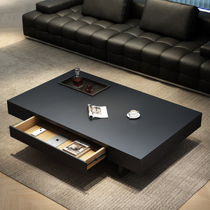 Tavolino Basso Moderno Italiano Modello Venezia Marrone, Tavolo da Caffè/Tè Rettangolare in Pietra Resistente per Arredamento di Lusso - Product Image 2