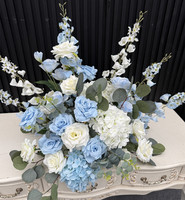 Boule de fleurs artificielle en soie bleue PPS, 50 cm, pour décoration de centre de table de mariage et événements – Grande Vente