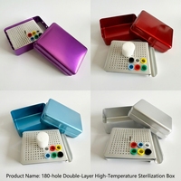 Caja Organizadora Profesional de Aleación de Aluminio para Esterilización en Autoclave Dental, con 180 Orificios para Fresas y Limas, Certificación CE ISO