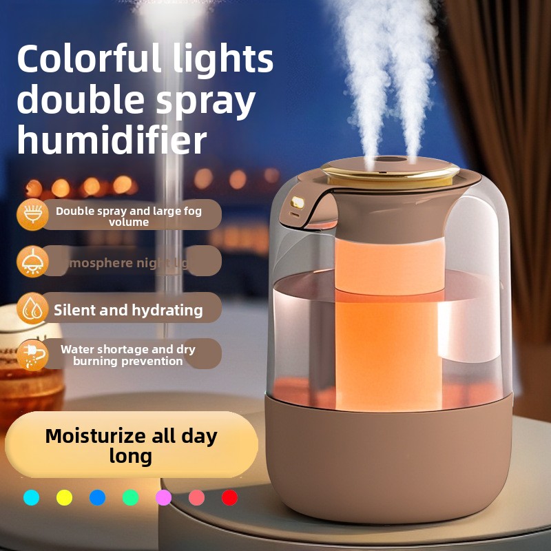 Humidificateur J20 double jet - Affichage numérique de l'humidité, couleur chair.