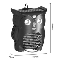 Lampe Solaire Anti-Moustiques Extérieure Owl avec LED UV 365nm, Détecteur de Mouvement PIR, Étanche IP65, 3 Modes, Sécurité de Jardin