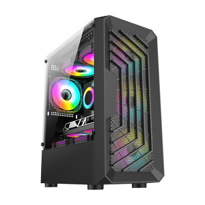 Boîtier d'ordinateur Micro <span class=keywords><strong>ATX</strong></span> personnalisé en SPCC de 0,4 mm avec panneau latéral en acrylique, montage inférieur pour alimentation <span class=keywords><strong>ATX</strong></span> et 7 emplacements PCI pour jeux - Product Image 1