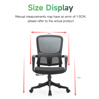 Chaise de bureau ergonomique en maille avec accoudoirs fixes, cadre chromé, inclinaison à 3 niveaux, hauteur réglable, pivotante, design commercial moderne