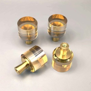 Kenop Kristal Silinder Kecil Berbahan Kuningan untuk Laci/Kabinet, Gagang Pintu Modern Minimalis Mewah Ringan, Lubang Tunggal - Product Image 1