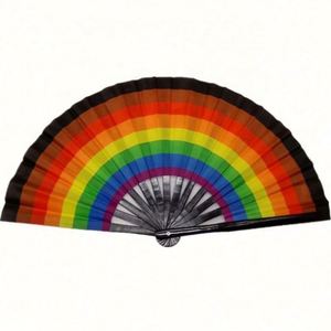 Éventail chinois pliable personnalisé en tissu imprimé sur une face, 33 cm, grand éventail de kung-fu - Product Image 4