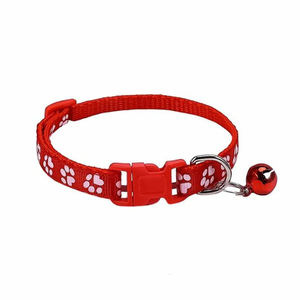 Collar para mascotas con cascabel, diseño de huella de dibujos animados, colorido, accesorios para perros, cachorros y gatos, collar ajustable con cascabel de seguridad para mascotas - Product Image 6