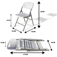 Ensemble Table Pliante Blanche en Plastique et Chaises de Haute Qualité pour 6 à 8 Personnes, Idéal pour Location en Événements de Jardin (1,80 m)
