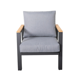 Sedia da <span class=keywords><strong>Giardino</strong></span> <span class=keywords><strong>in</strong></span> <span class=keywords><strong>Alluminio</strong></span> e Legno di Teak con Cuscino Impermeabile <span class=keywords><strong>per</strong></span> Esterni - Product Image 2