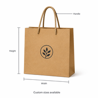 Sacs cadeaux pour petites entreprises, sacs cadeaux en papier kraft personnalisés avec poignées en corde torsadée, logo, sacs cadeaux en papier écologiques pour les cafés