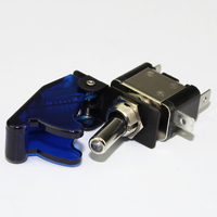 Interrupteur à bascule lumineux pour voiture de course 12V 20A avec LED rouge et couvercle de sécurité pour applications automobiles et marines