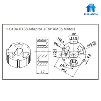 Adaptador de Corona de 43mm para Persianas Enrollables, Accesorios de Accionamiento para Tubo de Plástico de 35mm, para Motor, Uso Moderno en Sala de Estar y Oficina