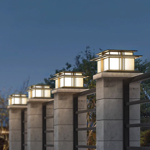 Lampes à pilier solaires 15W, étanches, pour portail extérieur, cour, villa, mur - Product Image 1