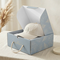Boîtes à chapeaux Fedora personnalisées imprimées en noir, blanc et marron, extra larges, en gros, avec poignée