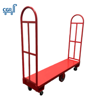Chariot de manutention OEM robuste à 6 roues en acier pour allées étroites, type U-boat, pour le stockage et le transport