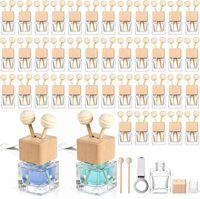 Diffuseur d'air frais pour voiture 8 ml avec clip de ventilation, flacon de parfum en verre transparent, forme cube losange, inclut un diffuseur à bâtonnets