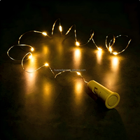 Guirlande lumineuse LED solaire de 1 m en fil de cuivre avec bouchon de bouteille de vin – Étanche pour décoration extérieure de mariage, de Noël et de fête dans le jardin
