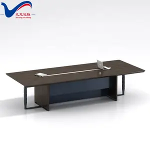 High-End Mdf Conferentietafel Vergadering Modern Kantoor Vergadertafel Gedekt Houten Tafel Conferentie