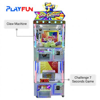 Nouvelle machine à jeu commerciale Star Carnival Crown Double Gift Machine, à monnayeur, avec grue à pinces pour jouets à prix et jeu de défi de 7 secondes