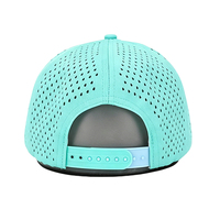 Gorra de Béisbol Transpirable para Hombre con Perforaciones Láser, Color Azul Rey, Parche de Palmera, Bordado Lateral con Bandera, para Golf y Actividades al Aire Libre
