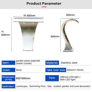 ม่านน้ำสำหรับสวนในสระว่ายน้ำน้ำพุสแตนเลส304น้ำตกไหลลื่นกลางแจ้ง - Product Image 3