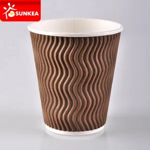 品牌两层和三层瓦楞纸杯，用于热咖啡和茶