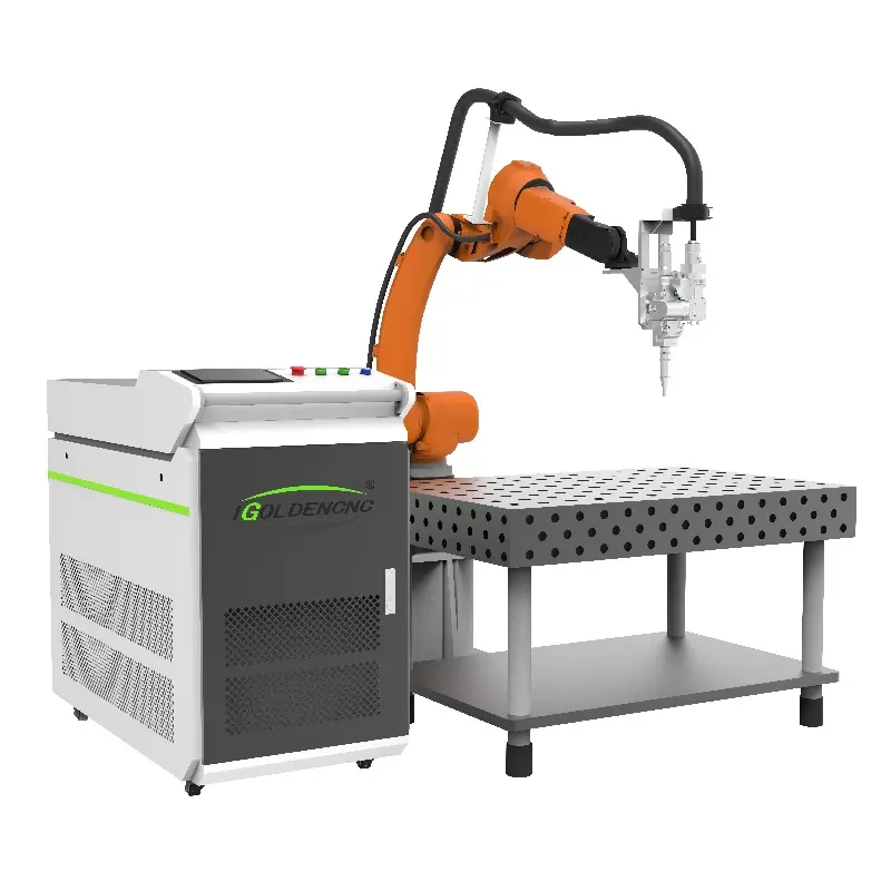 Mesin las laser lembaran logam cnc jenis lengan robot otomatis untuk baja aluminium