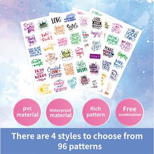 <span class=keywords><strong>Pegatinas</strong></span> en Inglés de Gran Venta, Transparentes, Coloridas, con <span class=keywords><strong>Frases</strong></span> <span class=keywords><strong>Motivadoras</strong></span>, Decoración para Manos, <span class=keywords><strong>Pegatinas</strong></span> Decorativas - Product Image 3