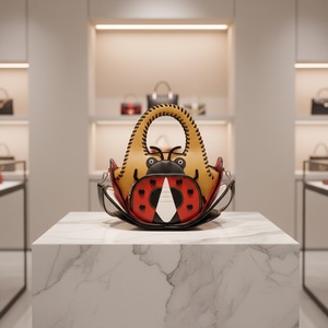 Borsa da Donna Creativa a Forma di Coccinella a Sette Stelle, Borsa a Spalla Casual Fatta a Mano con Design Unico e Carino - Product Image 5