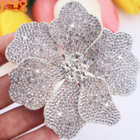 Appliques à coudre en cristal double couche de 8,5 cm avec strass pour vêtements de carnaval, décoration de robes de bal et de corsages