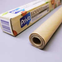 Rouleau de papier cuisson compostable, résistant à la chaleur, antiadhésif, découpé, brun, 38 x 42 cm, 30 pièces, non blanchi, Backpapier